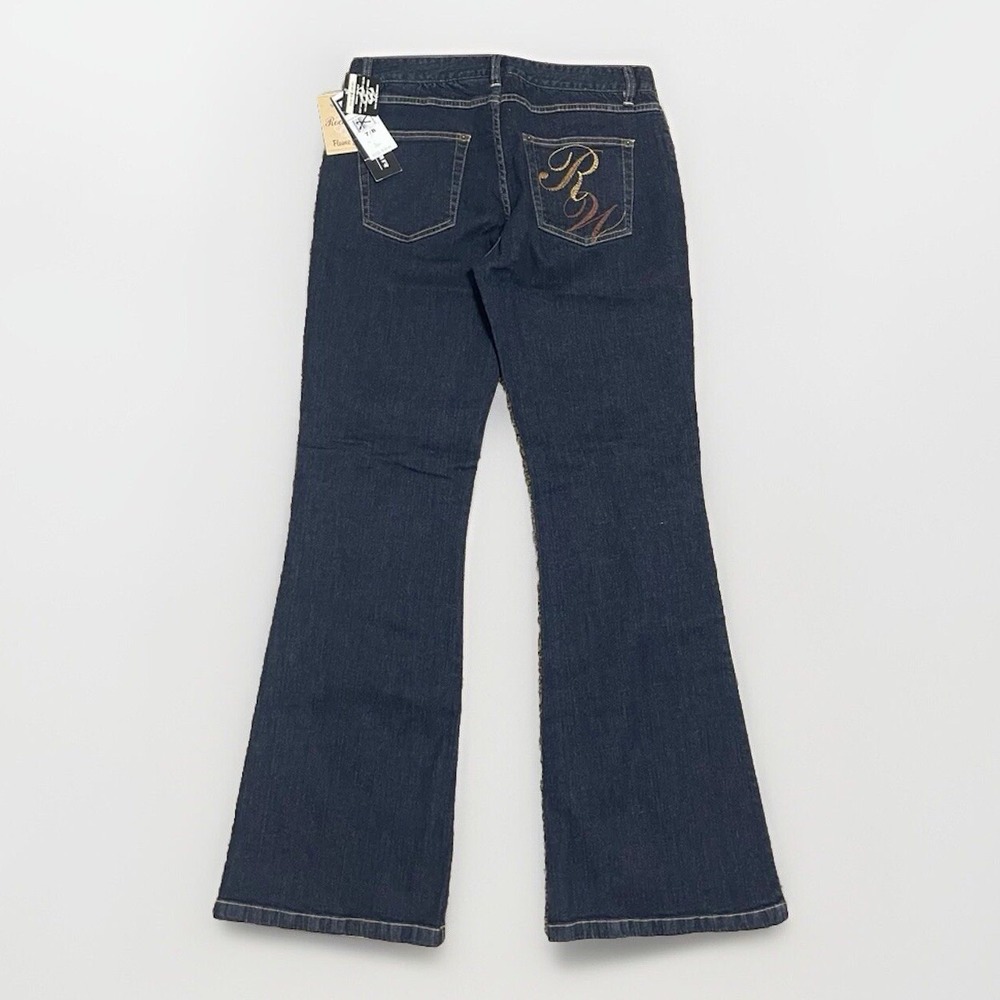 Rocawear Jeans Women Size 7/8 Blue Y2K Flare‎ Leg Embroidered Pocket NWT